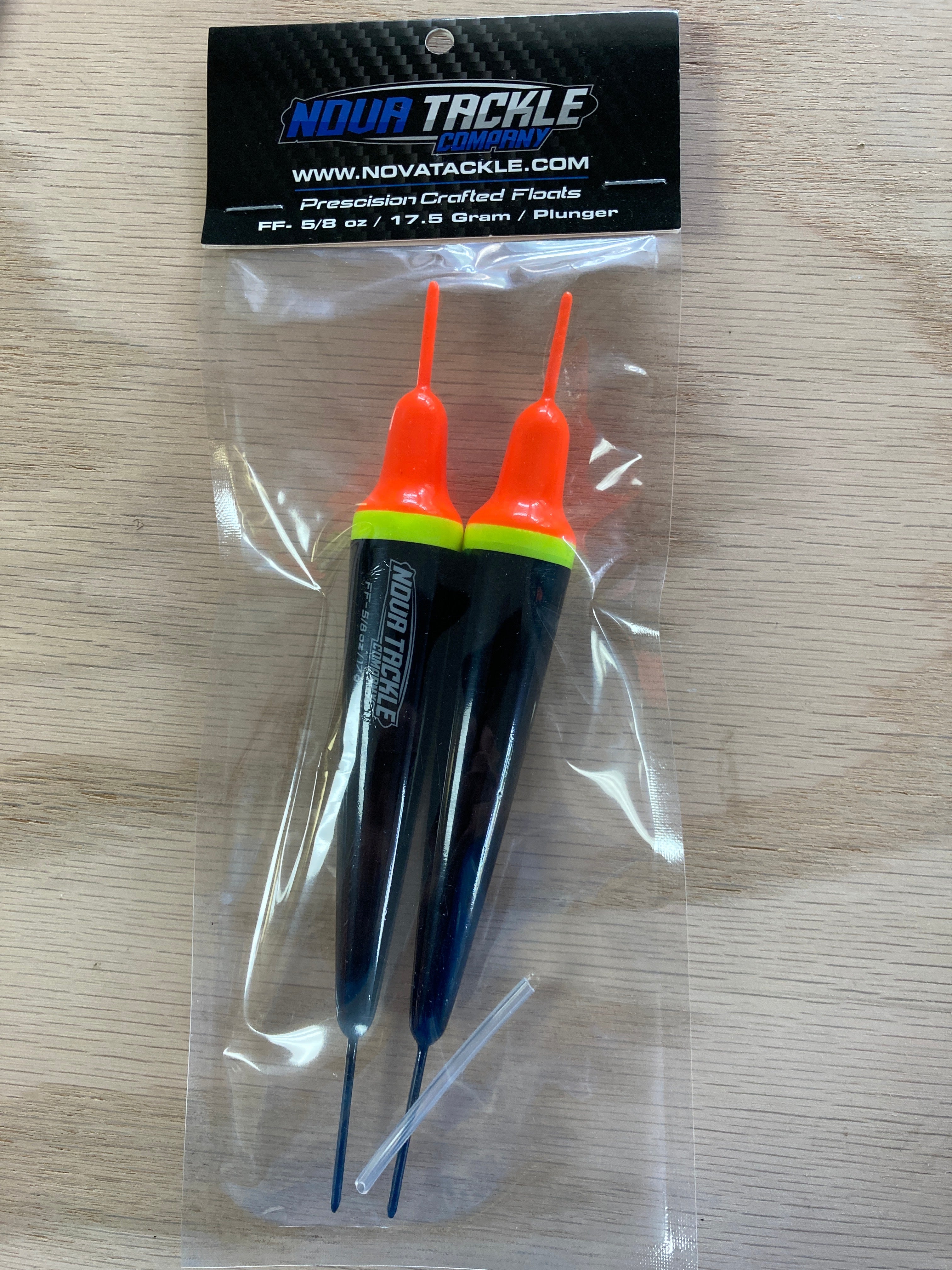 Plunger style fixed float 5/8 ounce 17.5gram orange top ￼