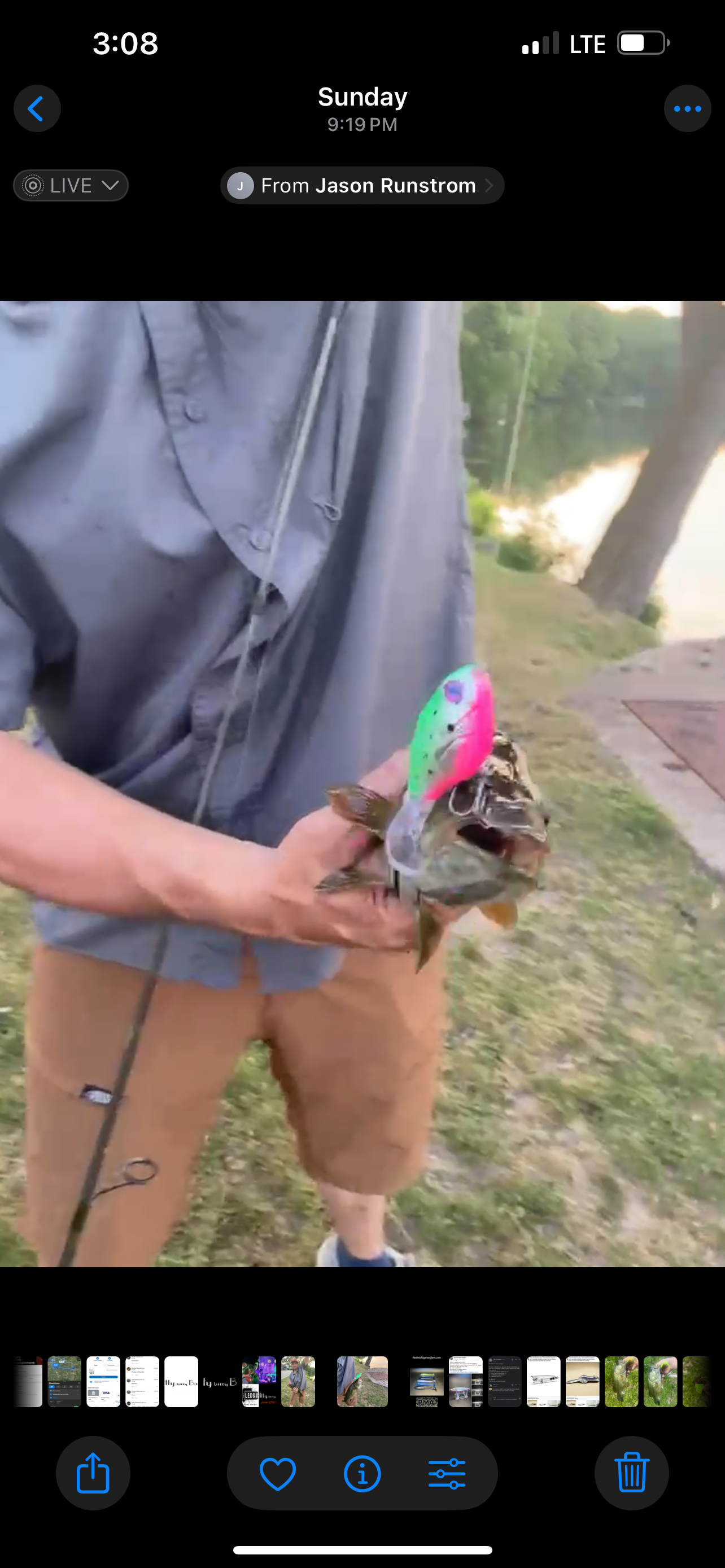 Grün-rosa Flapper-Plopper 75 mm Köder mit 3 starken Haken, am Fisch befestigt