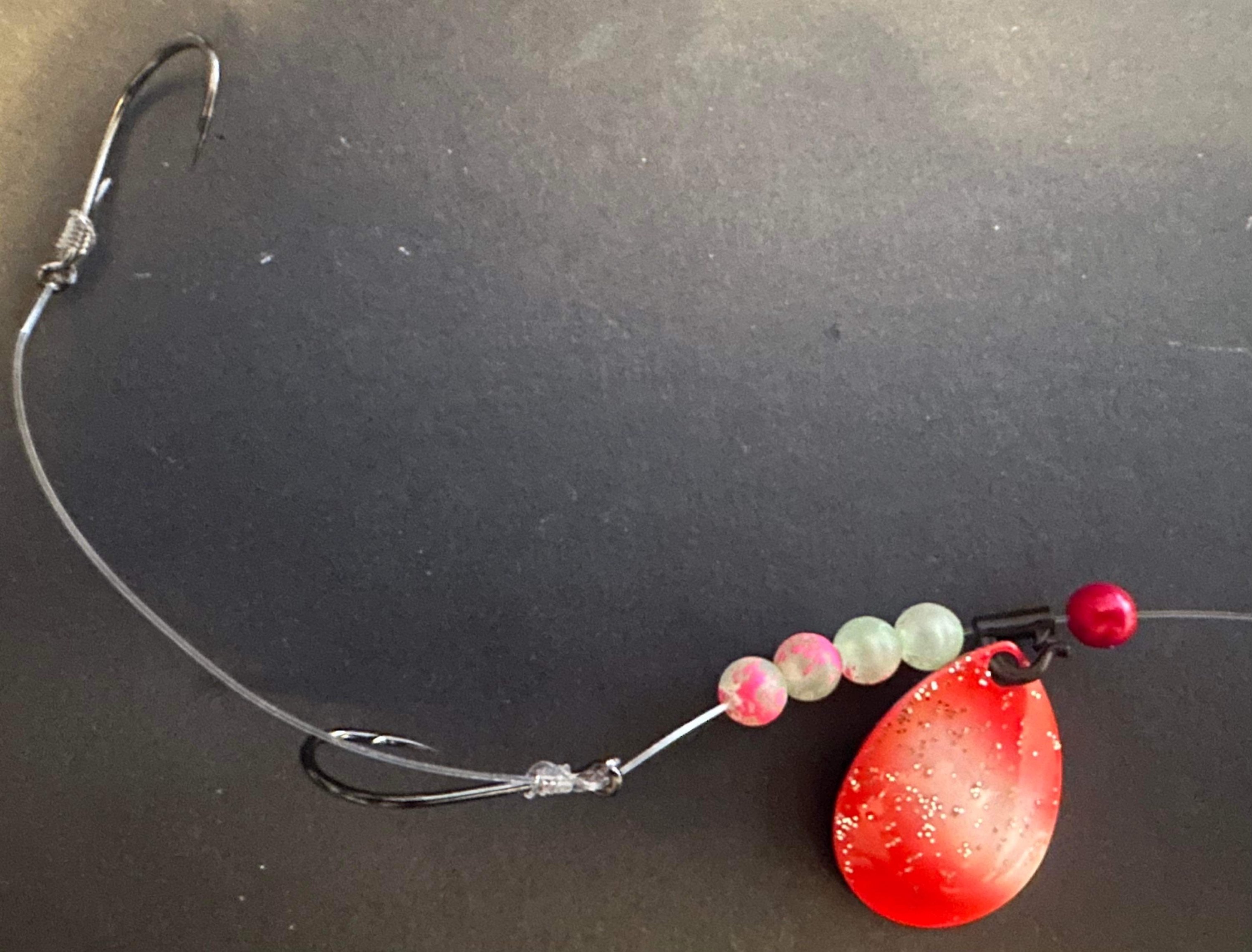 “Bloody Pearls” Crawler Harness With Removable #4 blade & Owner  Size 1 Hooks image 0