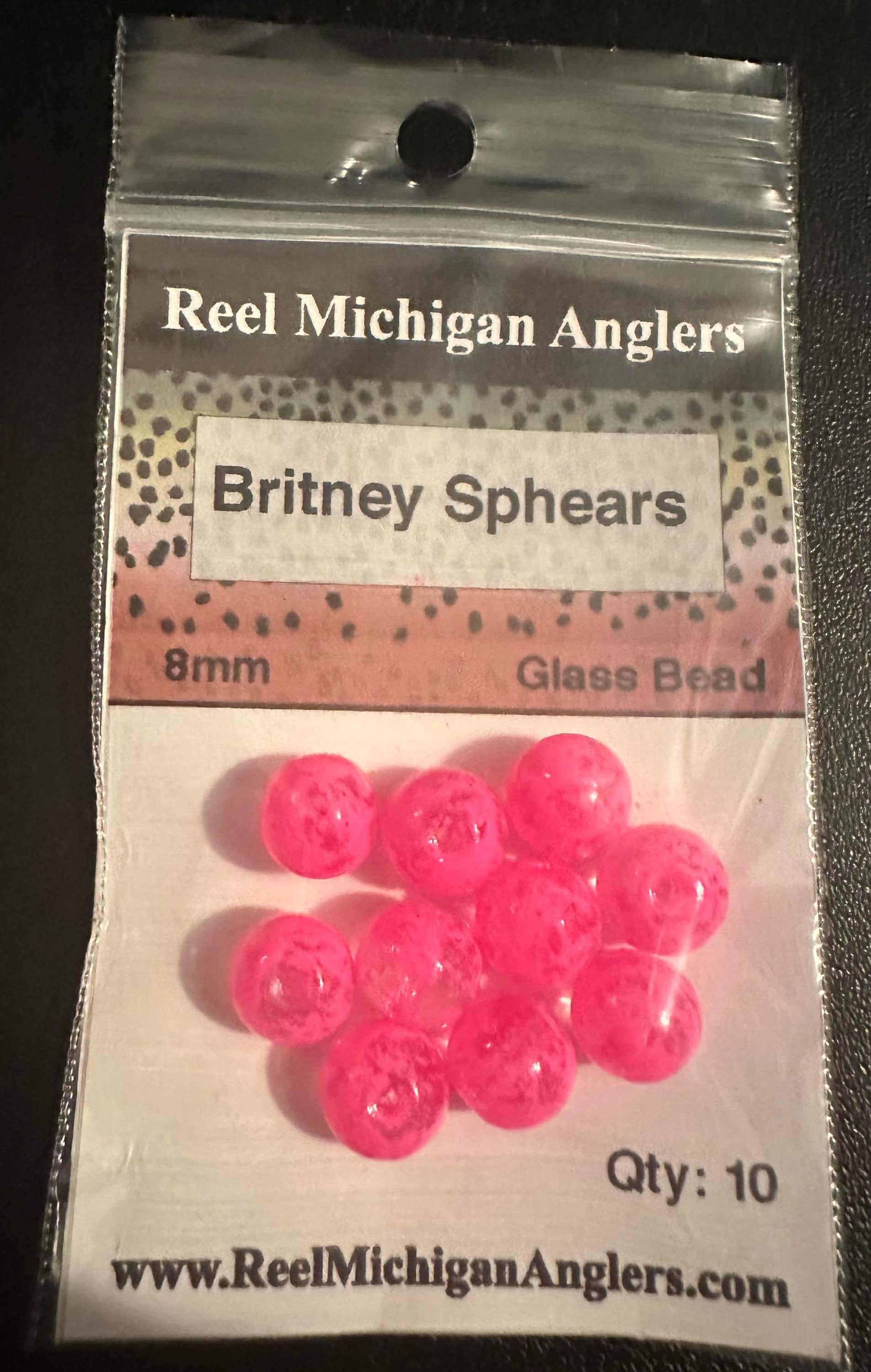Britney Sphears Glasperlen 8mm, pink, Packung mit Qty: 10