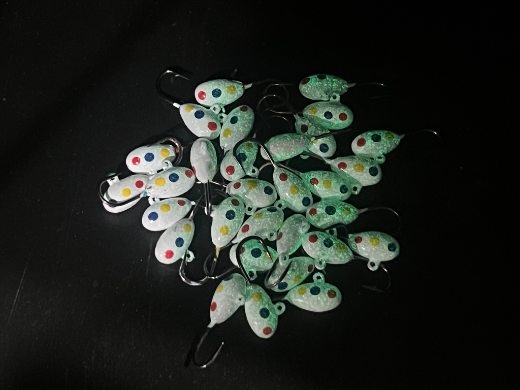 Onederbread UV Glow 1/16 Steelhead / Ice Jig #10 3x  strong Voodoo hook image 0