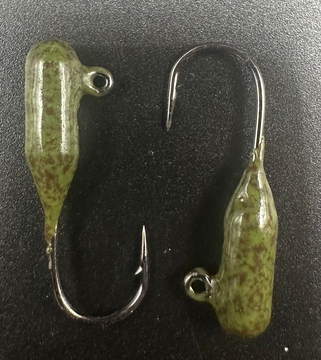 Green Pumpkin Indestructible Paint  1/16oz Steelhead Tube Jig #4 3X Voodoo Hook image 1
