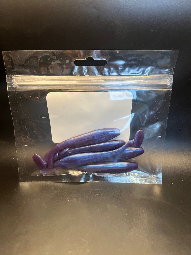 Purple paddle tail swimbait soft plastics in retail bag