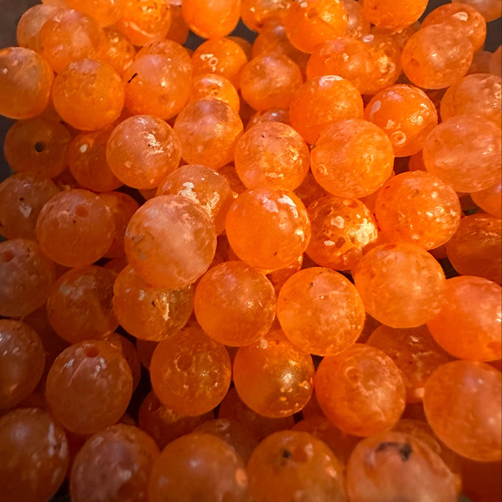 Nemo UV Glow fishing beads, orange plastic beads