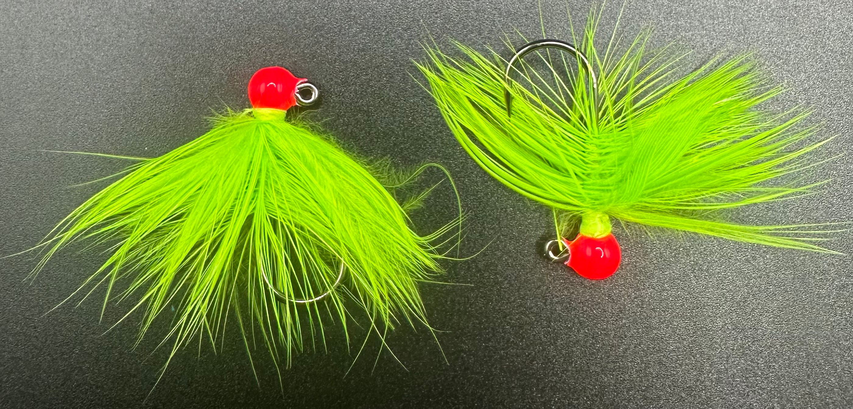Toxic Watermelon  1/32 oz Steelhead Hair Jig  #4 Hook image 1