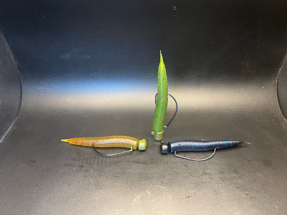 Green Pumpkin Ned Head Jig 2/0 with hook and indestructible paint jig head