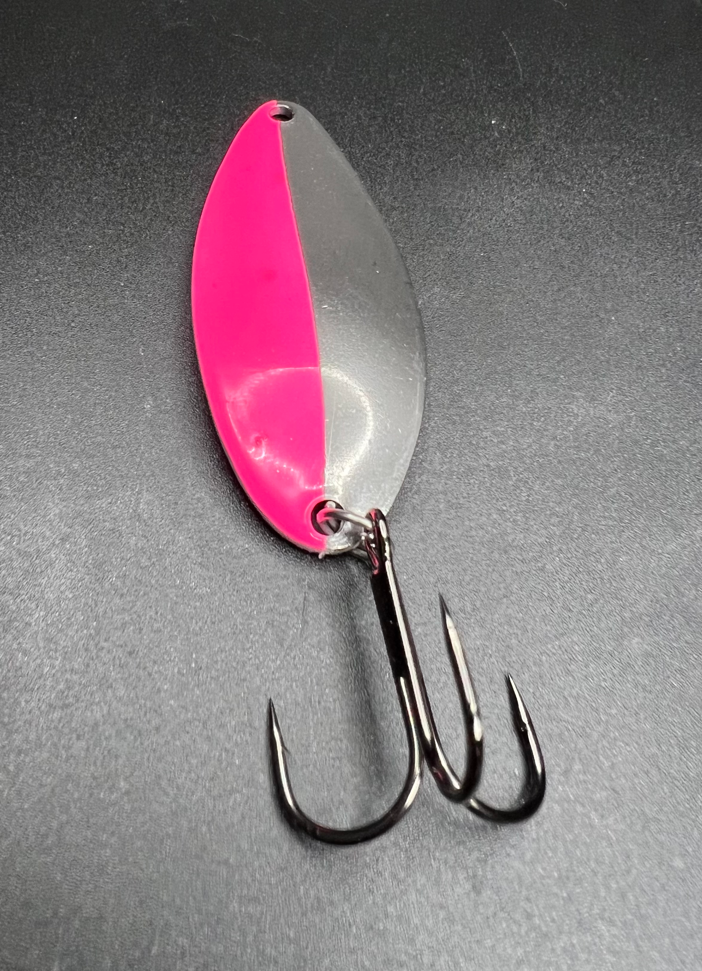 Pink Drink Little Cletus pink fishing lure with treble hooks