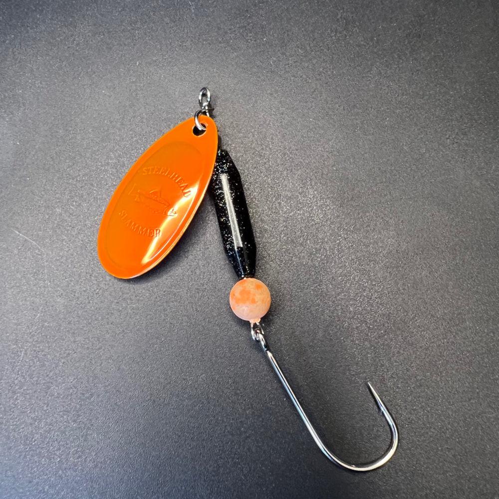 Orange Blade Chumbead Galaxy Black 1/3 oz In-line Spinner #4 Blade image 0