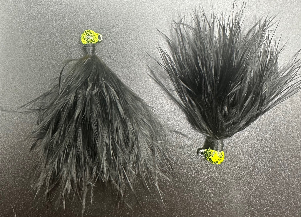 Hairy Lemon Pepper 1/32 oz Maribou Steelhead Jig  #4 Hook image 1