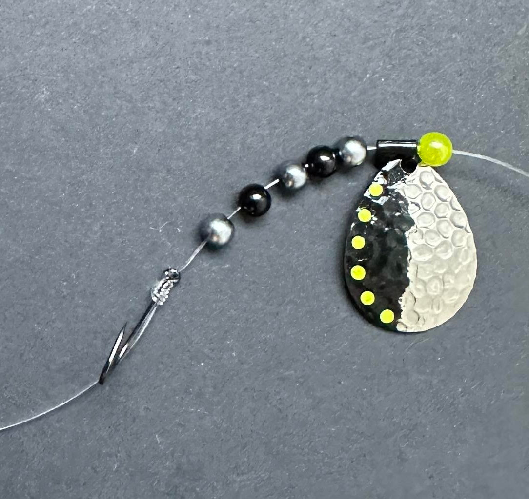 “Moon Phase” Glow in the dark Crawler Harness With #4 blade & Owner hooks image 0