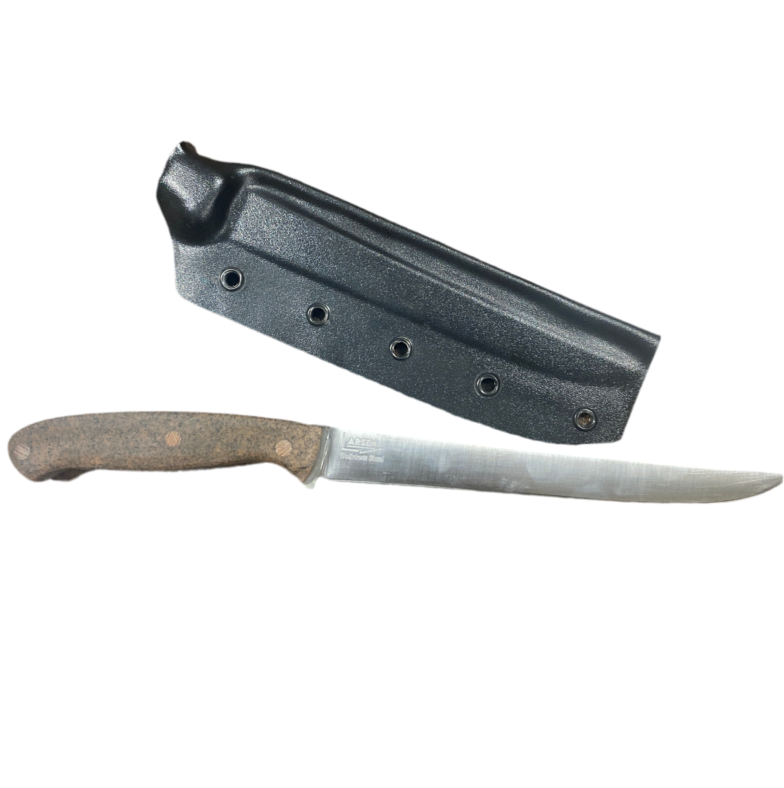 7 inch fillet knife w/ brown grip tech handle