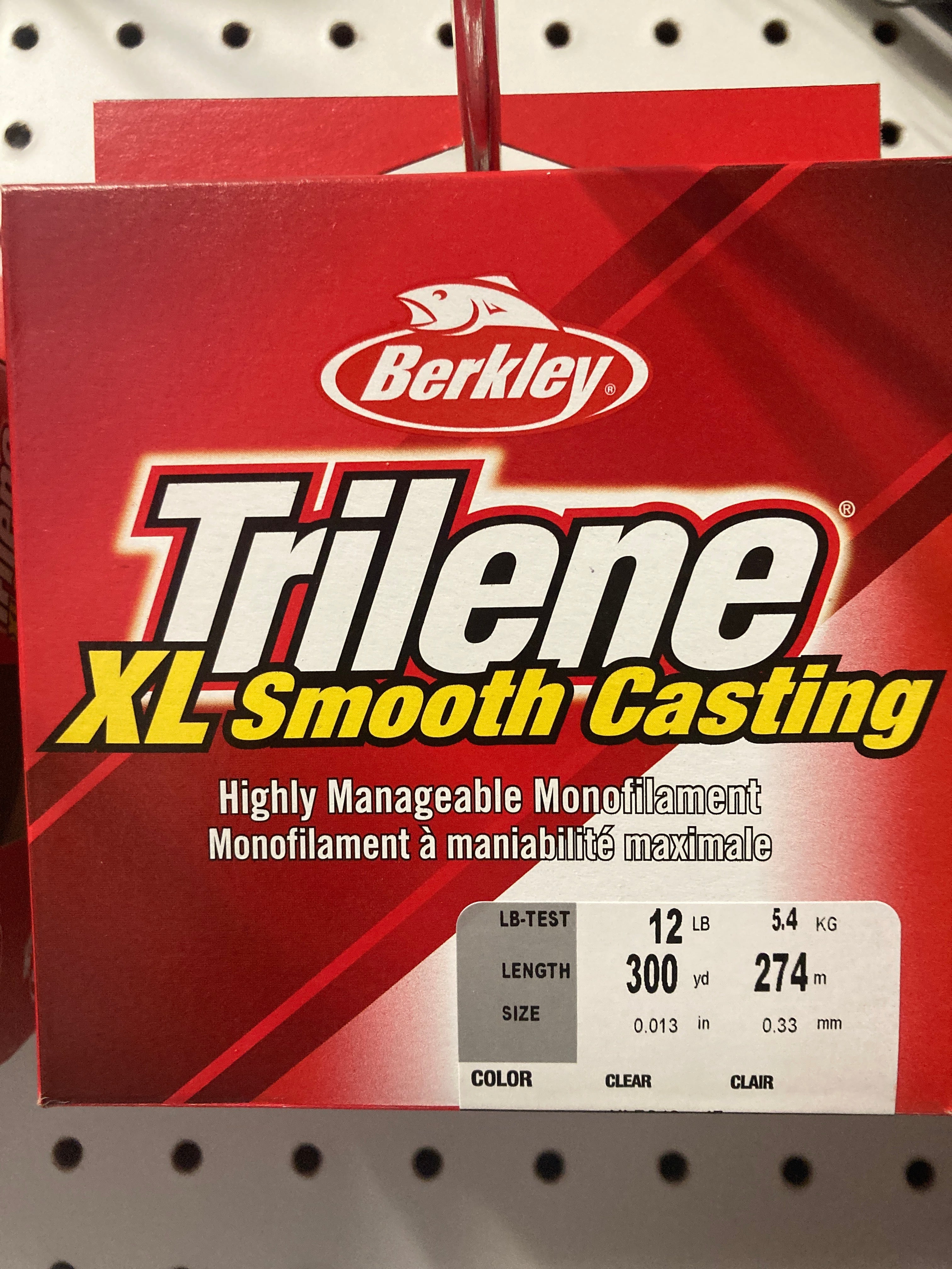 Berkley monofilament fishing line box, XL Smooth Casting, clear, 12 lb test