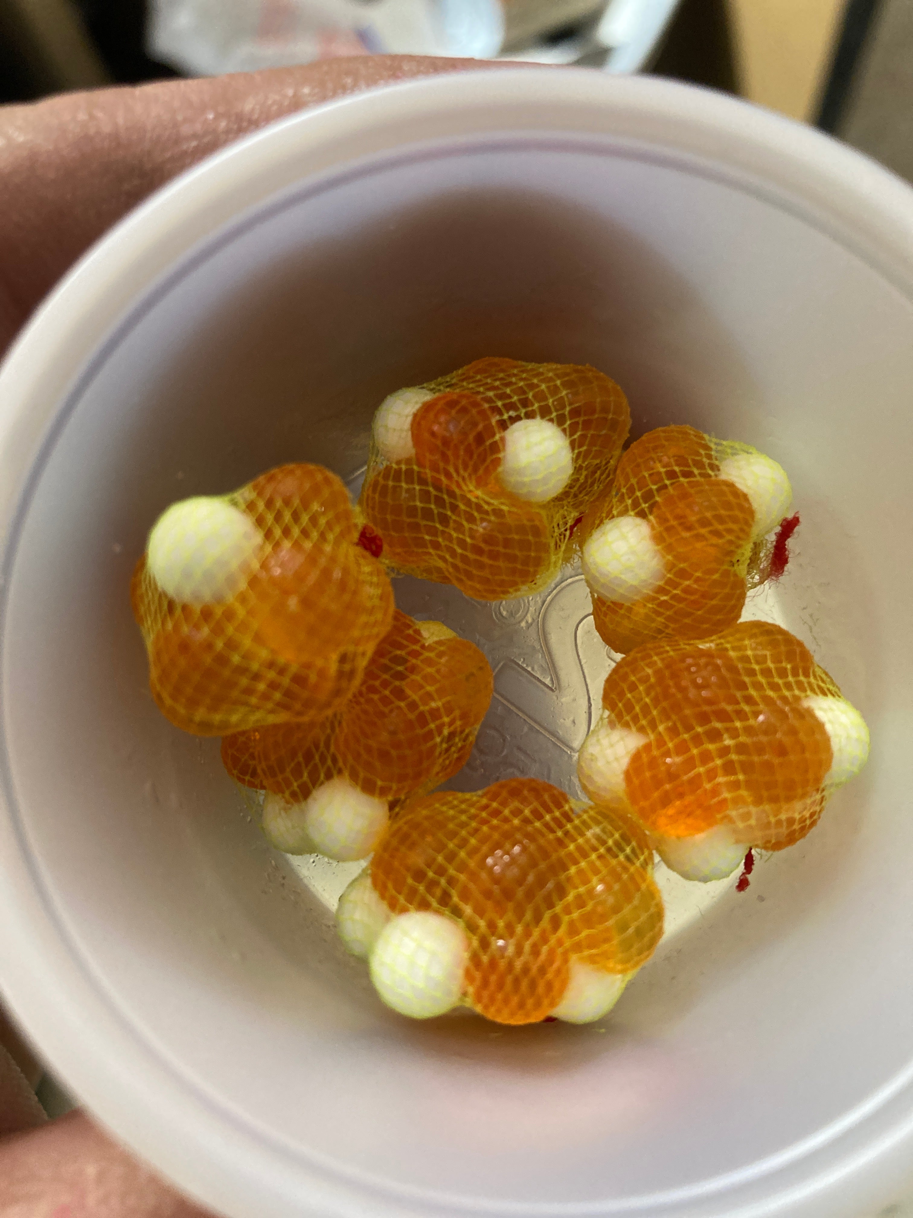 Chartreuse floating spawn sacks