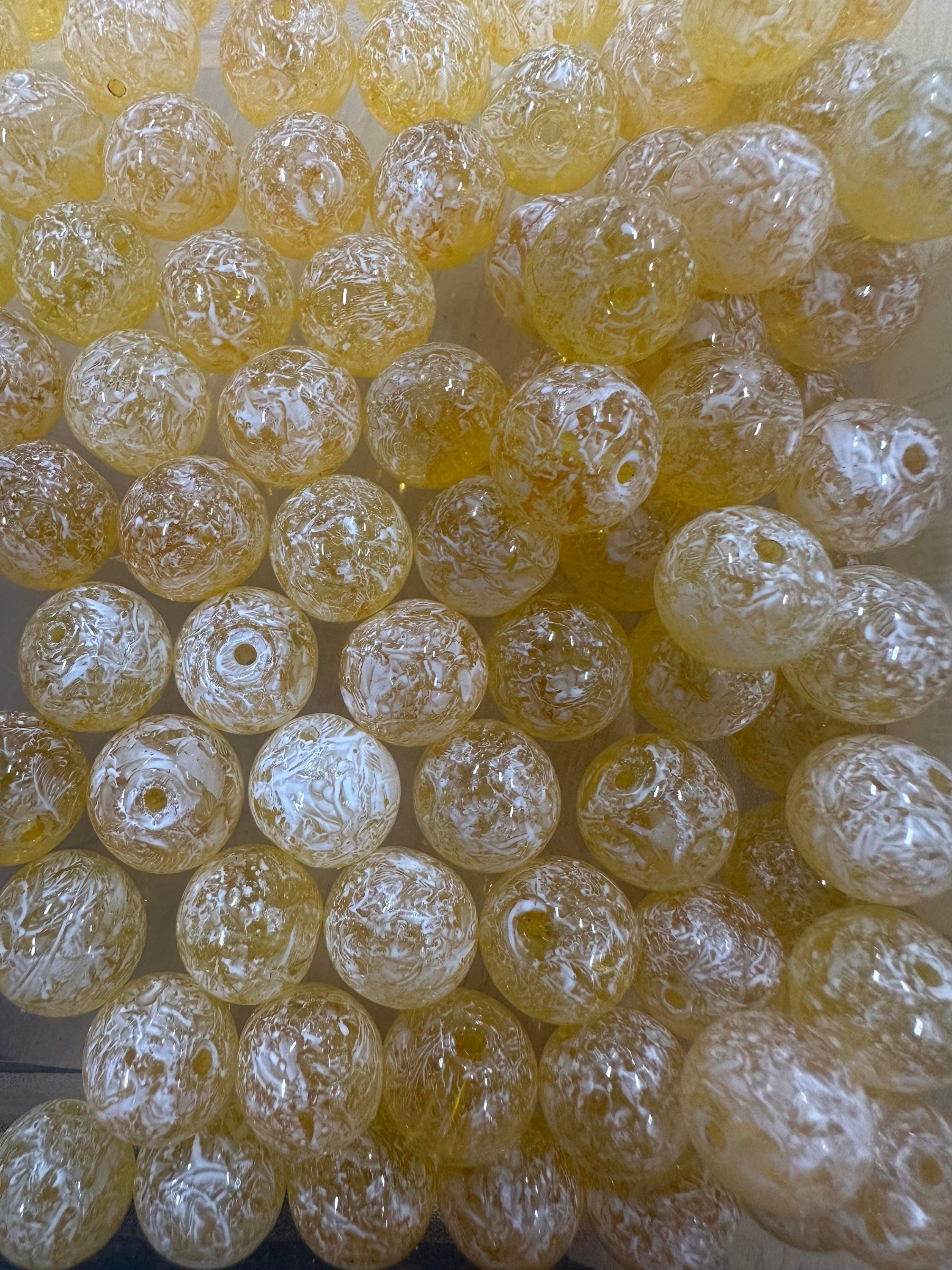 Roegan glass steelhead fishing beads, translucent amber and clear