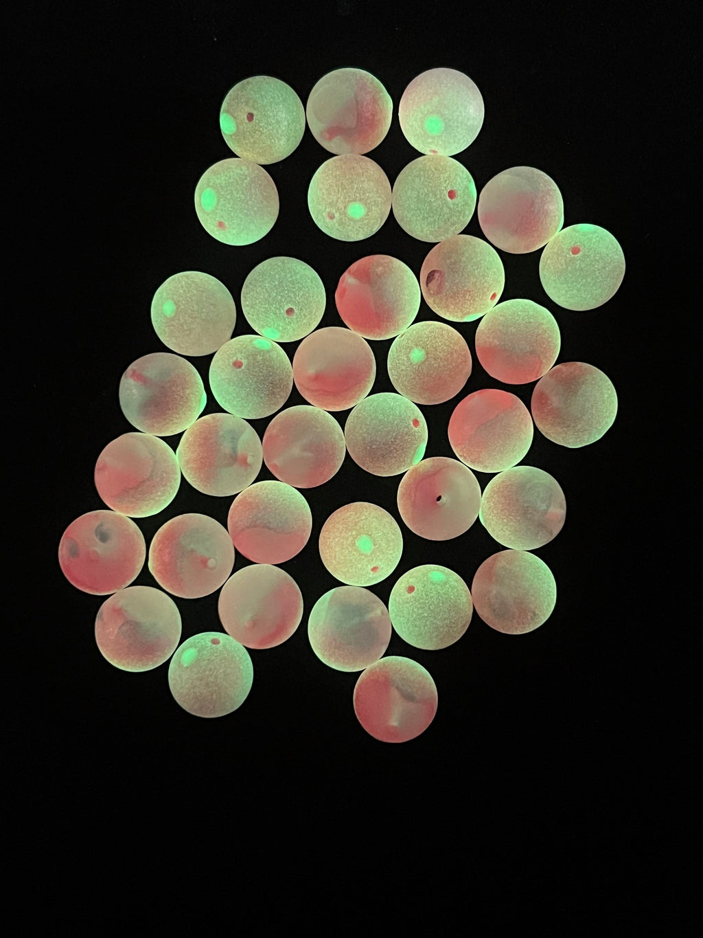 Glowverlord UV-Fishingbeads, 14&16mm, grün/rosa leuchtend Kunststoffperlen