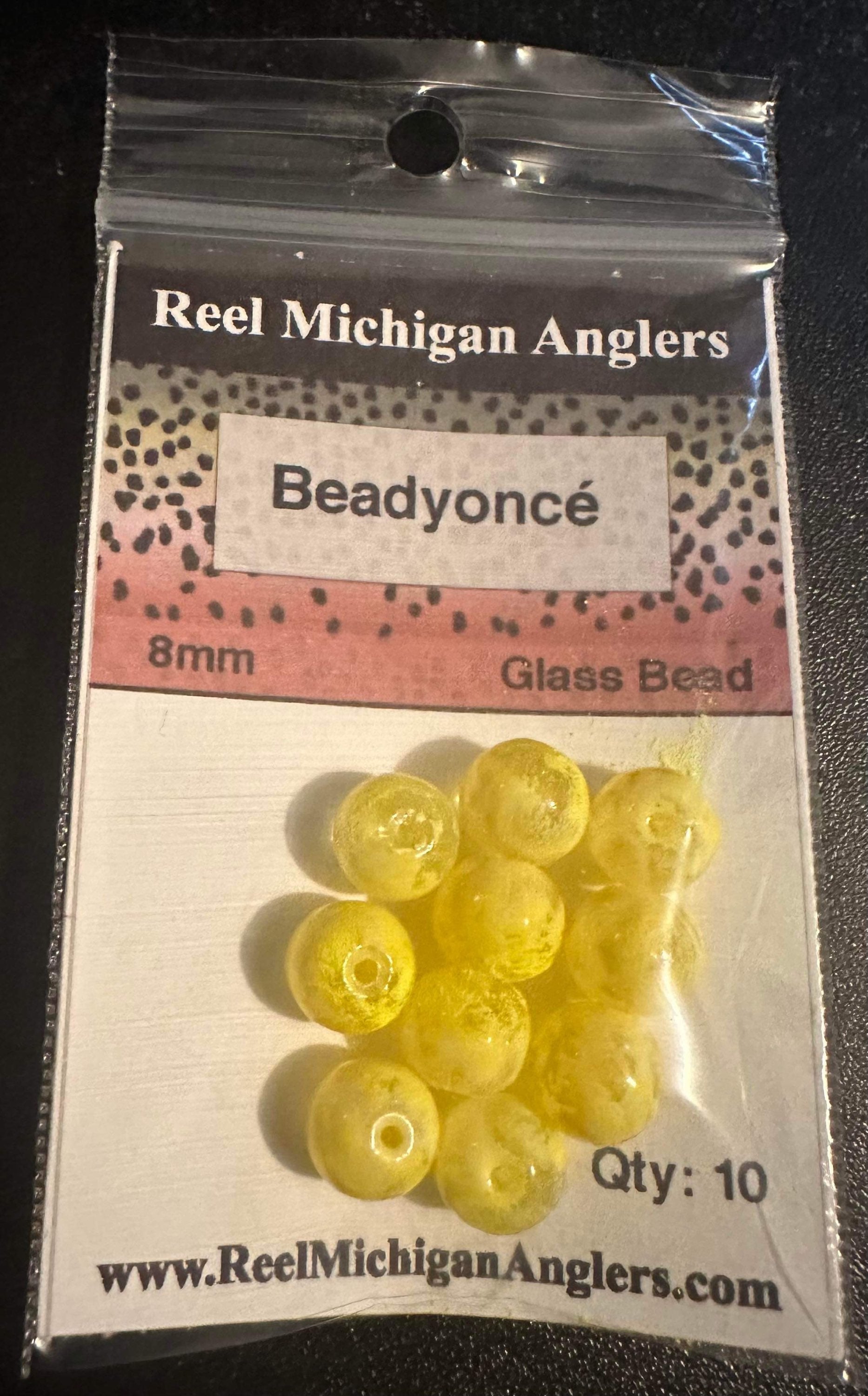 Beadyoncé 8mm yellow glass beads, Qty 10 on package