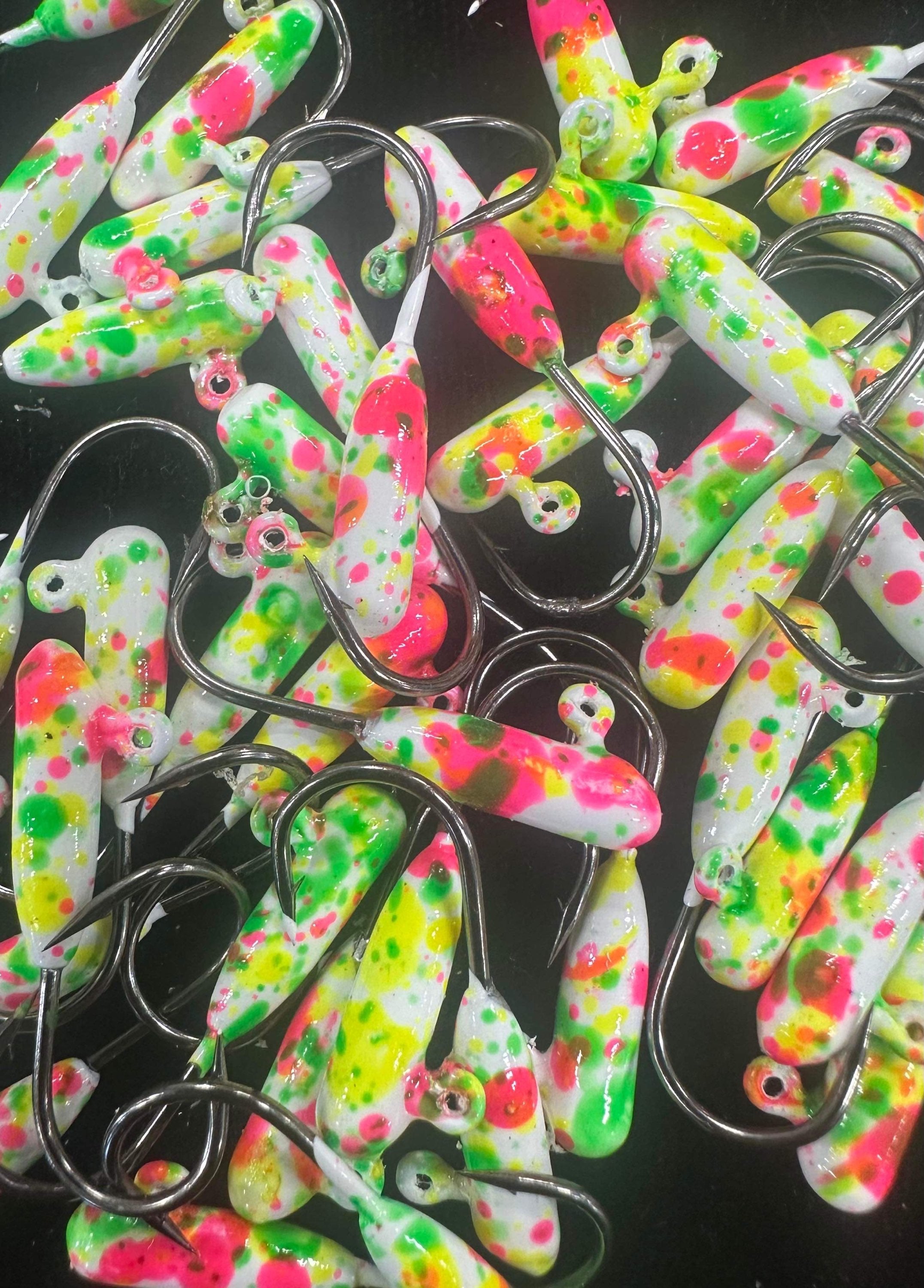 Moldy Splat UV Glow 1/16oz Steelhead Tube Jig #4 3X Strong Voodoo Hook image 0