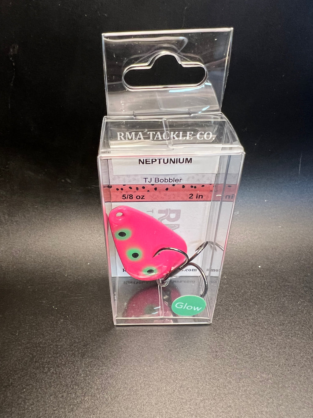 Neptunium Glow TJ Bobbler in pink, 5/8 oz, 2 in lure with glow tag