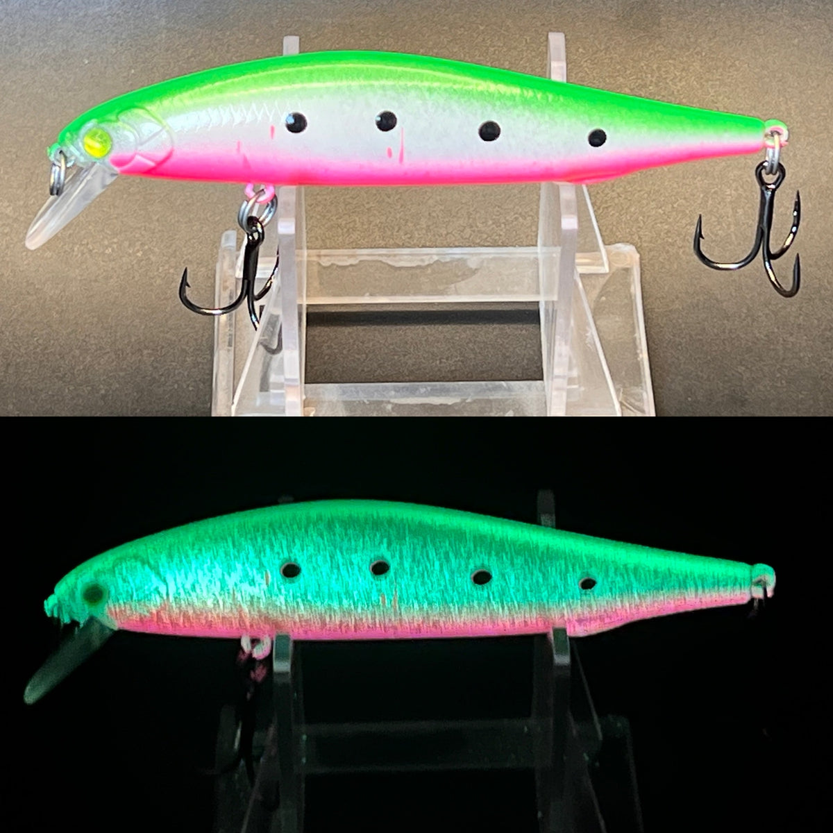 Troutermellon UV Super Glow Clickbait Series 4.25in 1/2 oz Jerkbait