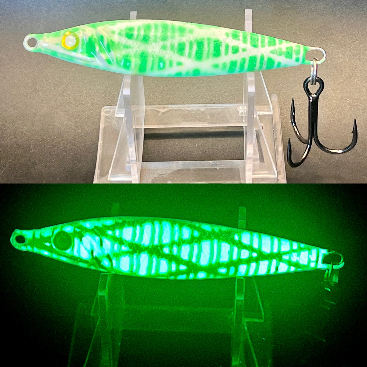 Mean Green UV Glow 2 oz Jigging Spoon