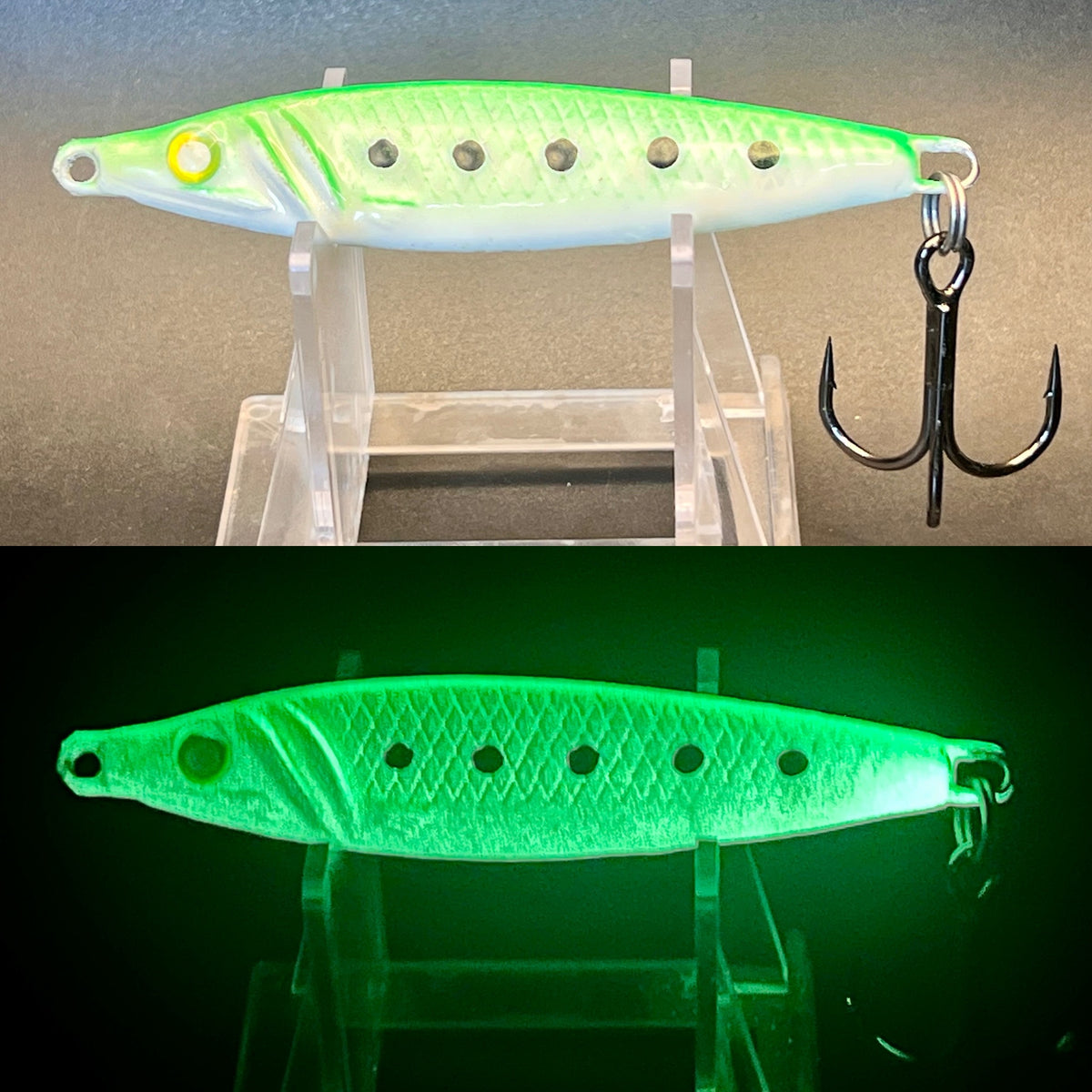 Silver Fin UV Glow 2 oz Jigging Spoon