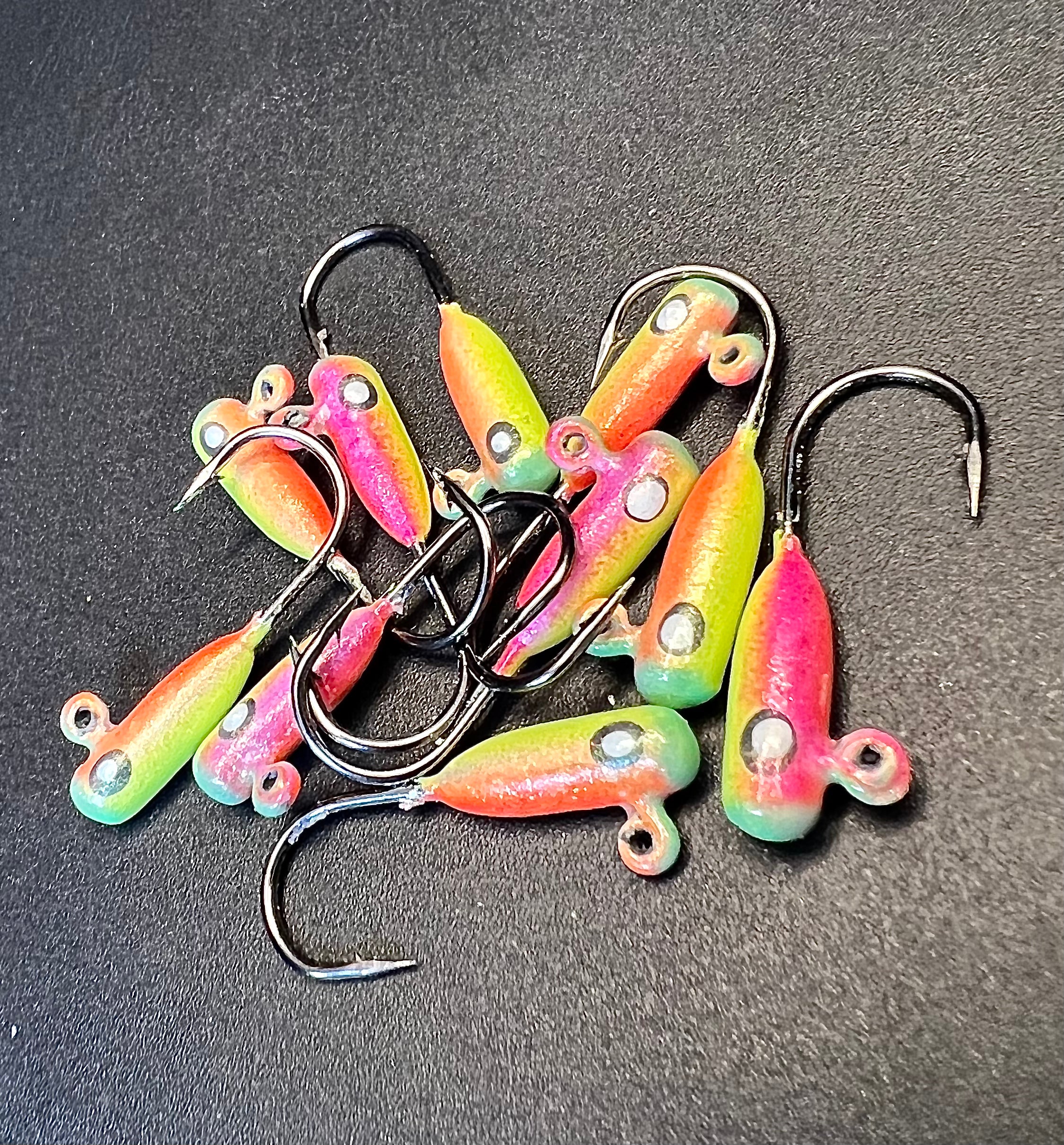 Fire Liger 1/16 oz Tube Jigs mit #4 Voodoo-Haken, buntes Neon-Finish