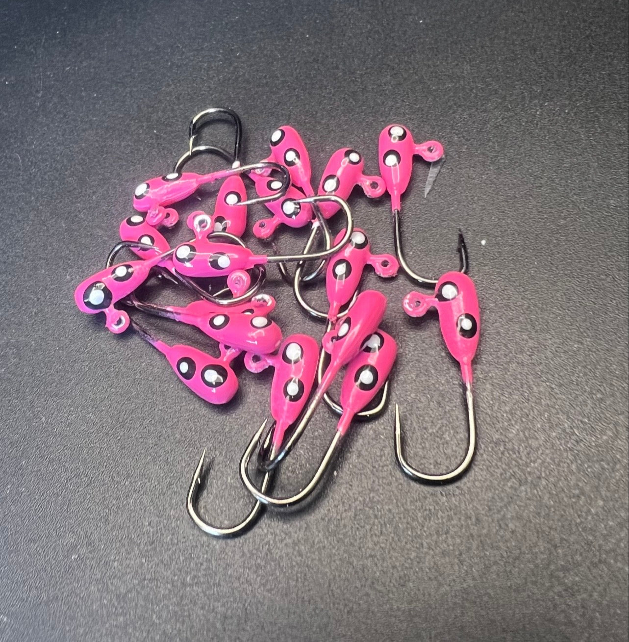 Toxic Waste 1/32 oz UV glow tube jig, pink voodoo hook #6, 3X strong