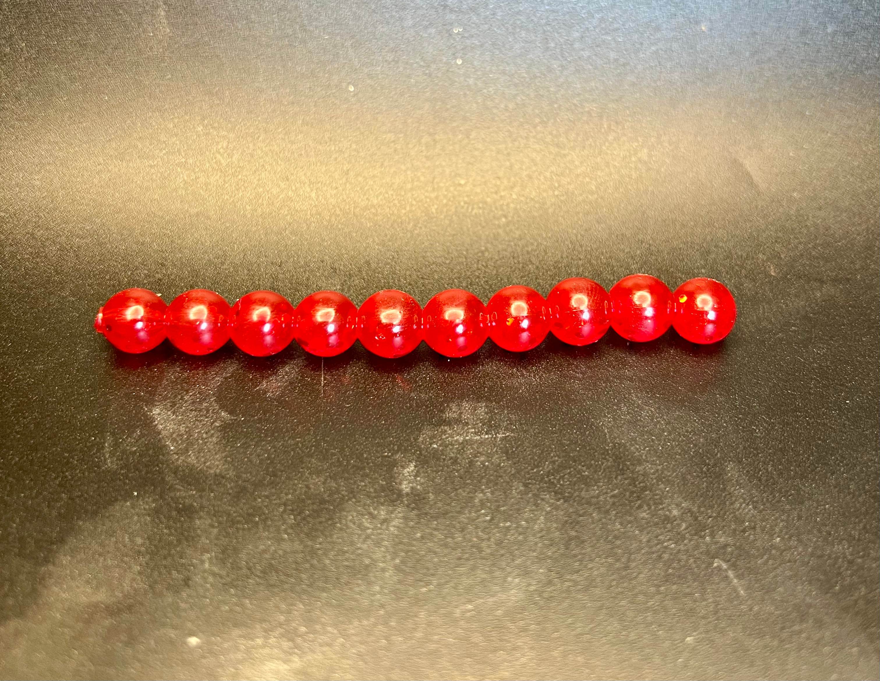 10 Glitterberry Soft Plastic Beads, rote Kugelperlen
