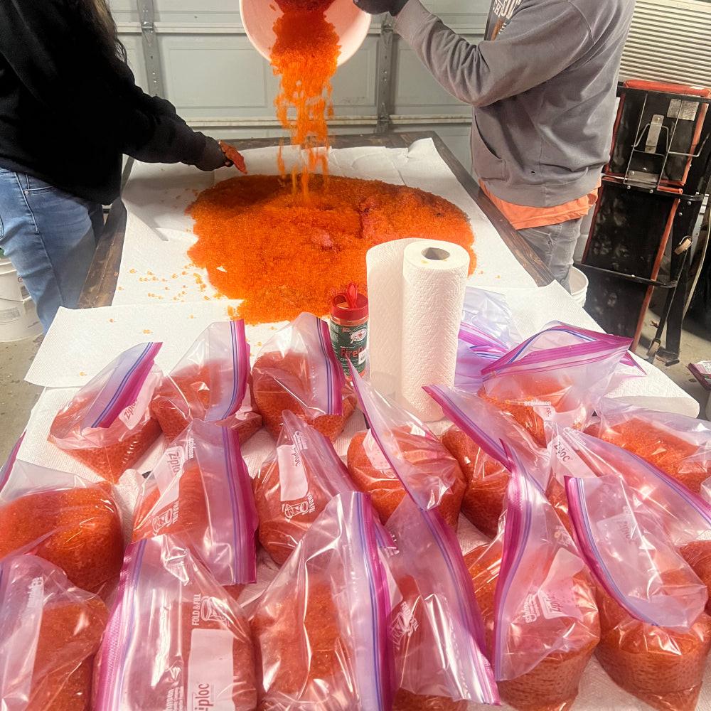 Coho Salmon Eggs 2025, 1 lb loose orange roe in clear plastic bags