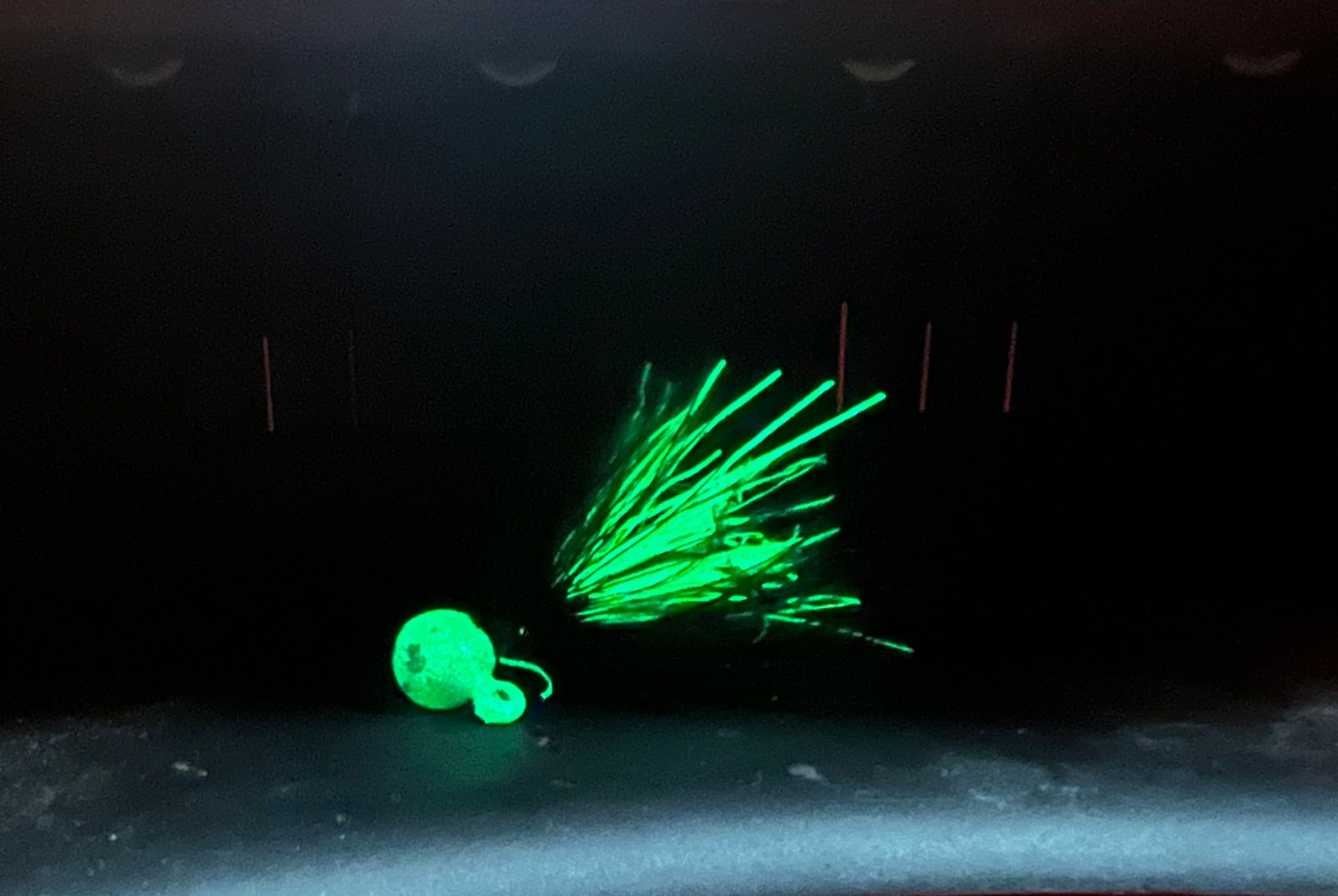 Ecto Cooler 1/32 oz  Glow In The Dark UV Steelhead Hair Jig  #4  3x Strong Hook image 0