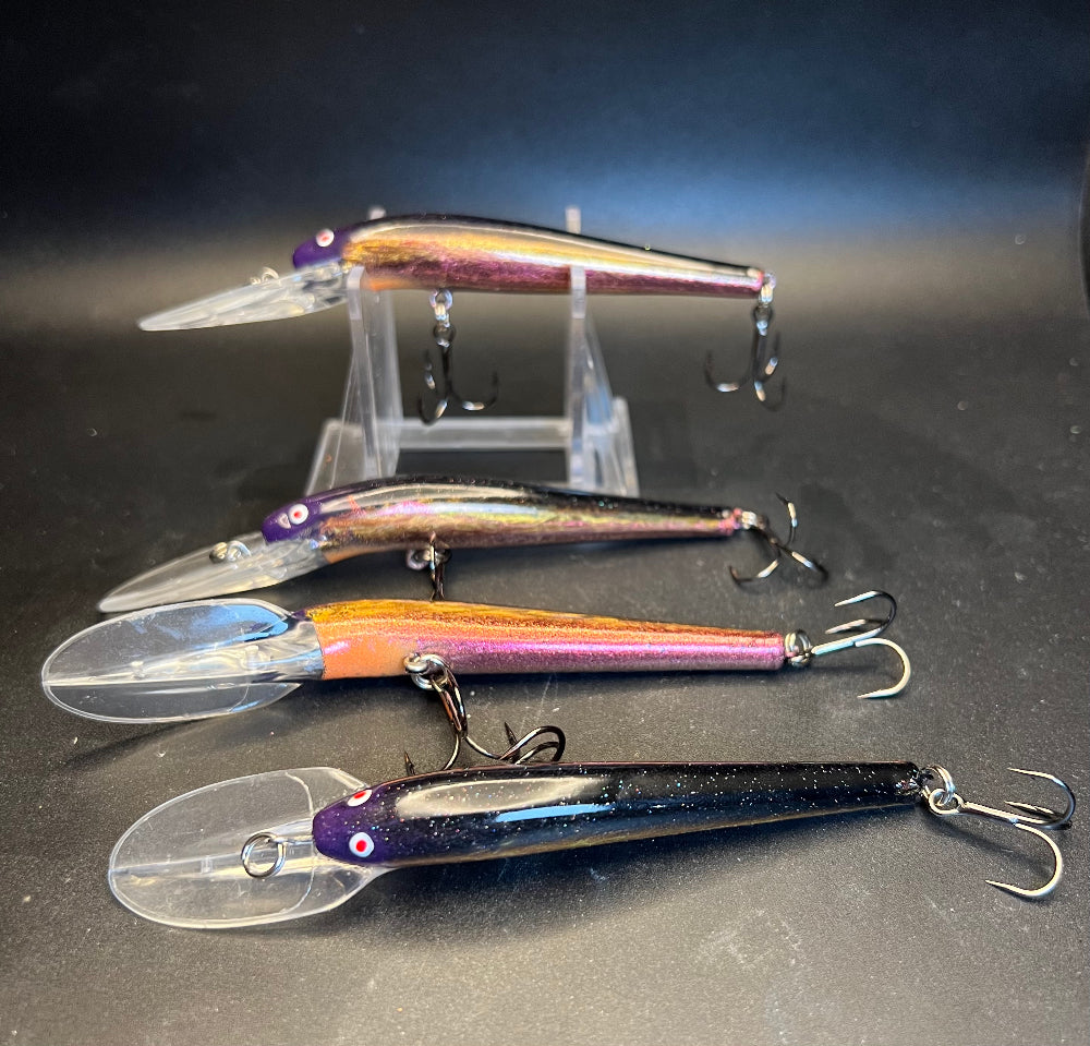 Royal Flush Lightningstick UV glow fishing lures with clear lip, 3X strong hooks