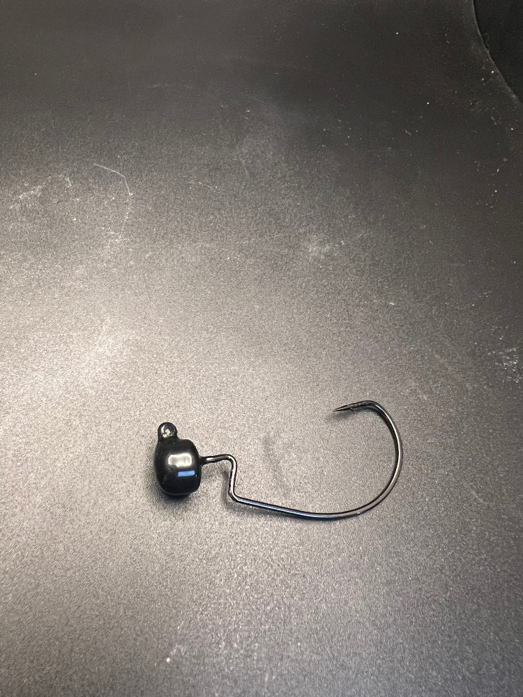 Black Ned Head Jig 2/0, small jig head with VMC hook and compact profile