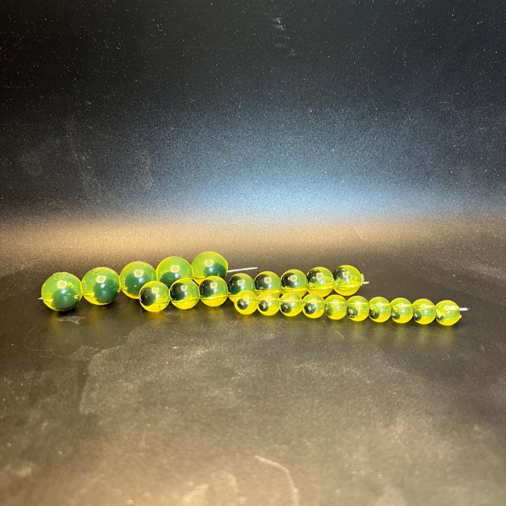 Black Hole Embryo soft plastic beads for salmon & steelhead, chartreuse green