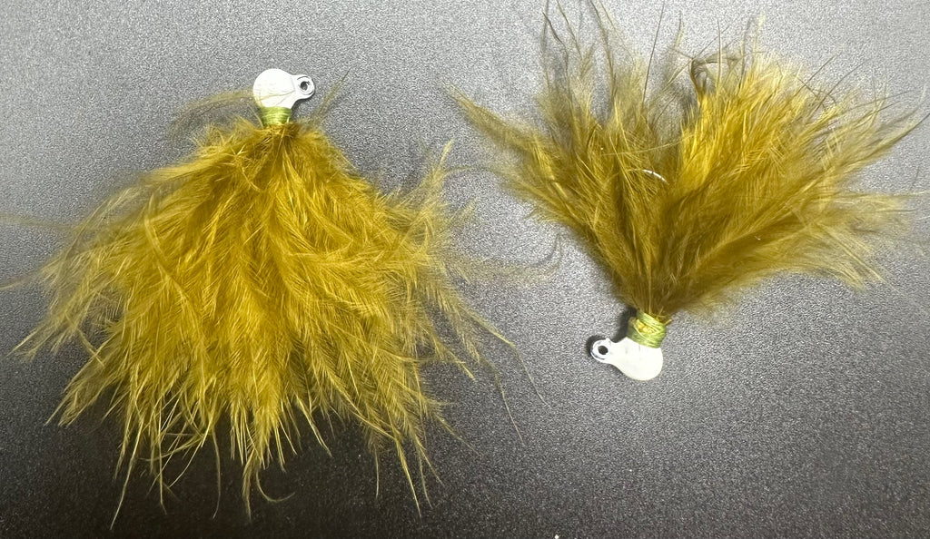 Olive Burger  1/32 oz Maribou Steelhead Jig  #4 Hook image 1