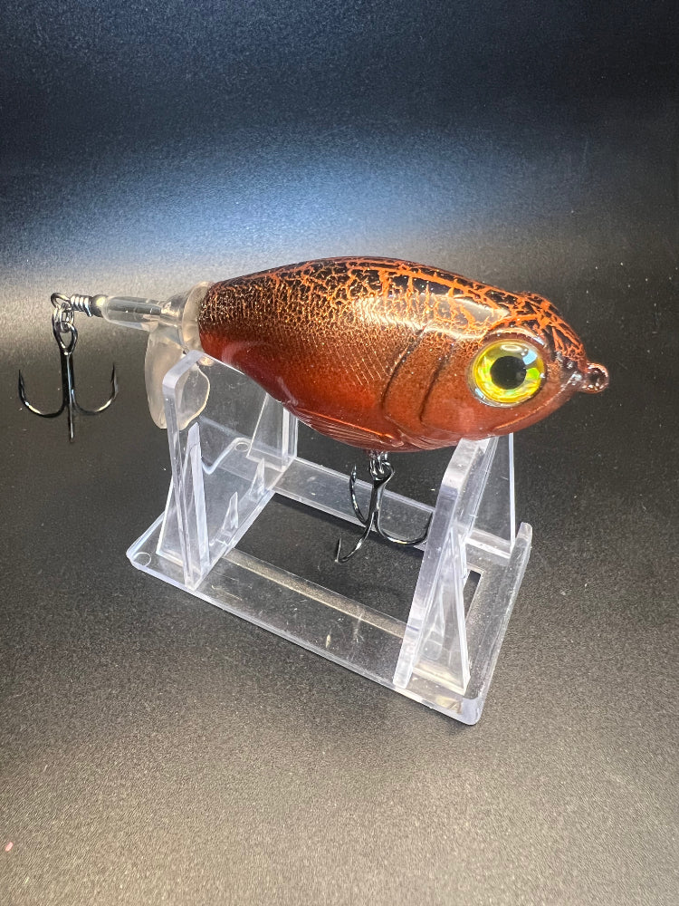 Copper Mirage 75mm fishing lure with 3 strong hooks and bright chartreuse eye